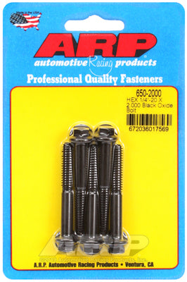 ARP 1/4 in.-20 RH Thread, 2.000 in Hex Head Custom 450 Bolts - Set of 5