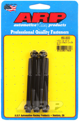 ARP 1/4-20 x 3.000 Hex Black Oxide Bolts (Qty 5)