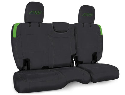 PRP Jeep Wrangler JL Rear Bench Covers - 2 door - Black/Green B041-06