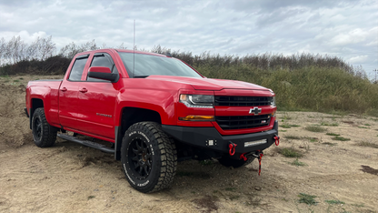 Fishbone Offroad 07-18 Chevrolet Silverado 1500/2500/3500 Double Cab Oval Side Steps -Black Textured Fishbone Offroad