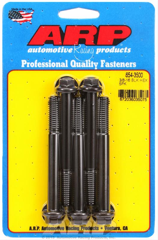 ARP 3/8in - 16 x 3.500 hex 7/16 Wrenching Black Oxide Bolts (5/pkg)