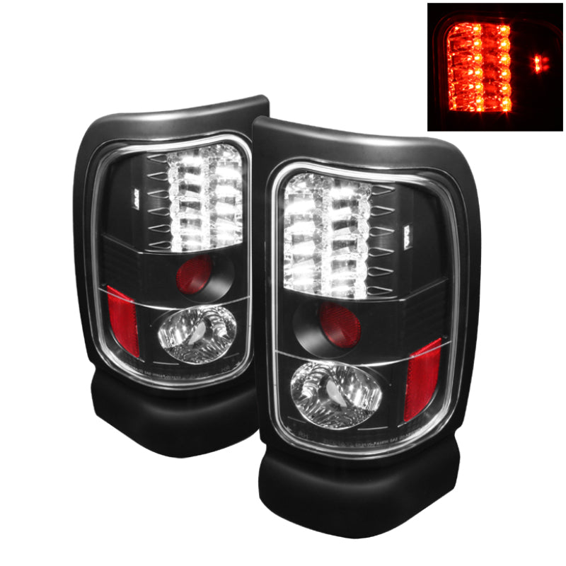 Spyder Dodge Ram 1500 94-01/Ram 2500/3500 94-02 LED Tail Lights Black ALT-YD-DRAM94-LED-BK SPYDER
