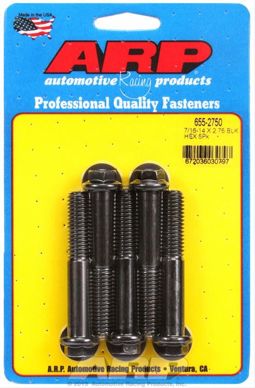 ARP 7/16-14 x 2.750 Hex Black Oxide Bolts (Pack of 5)