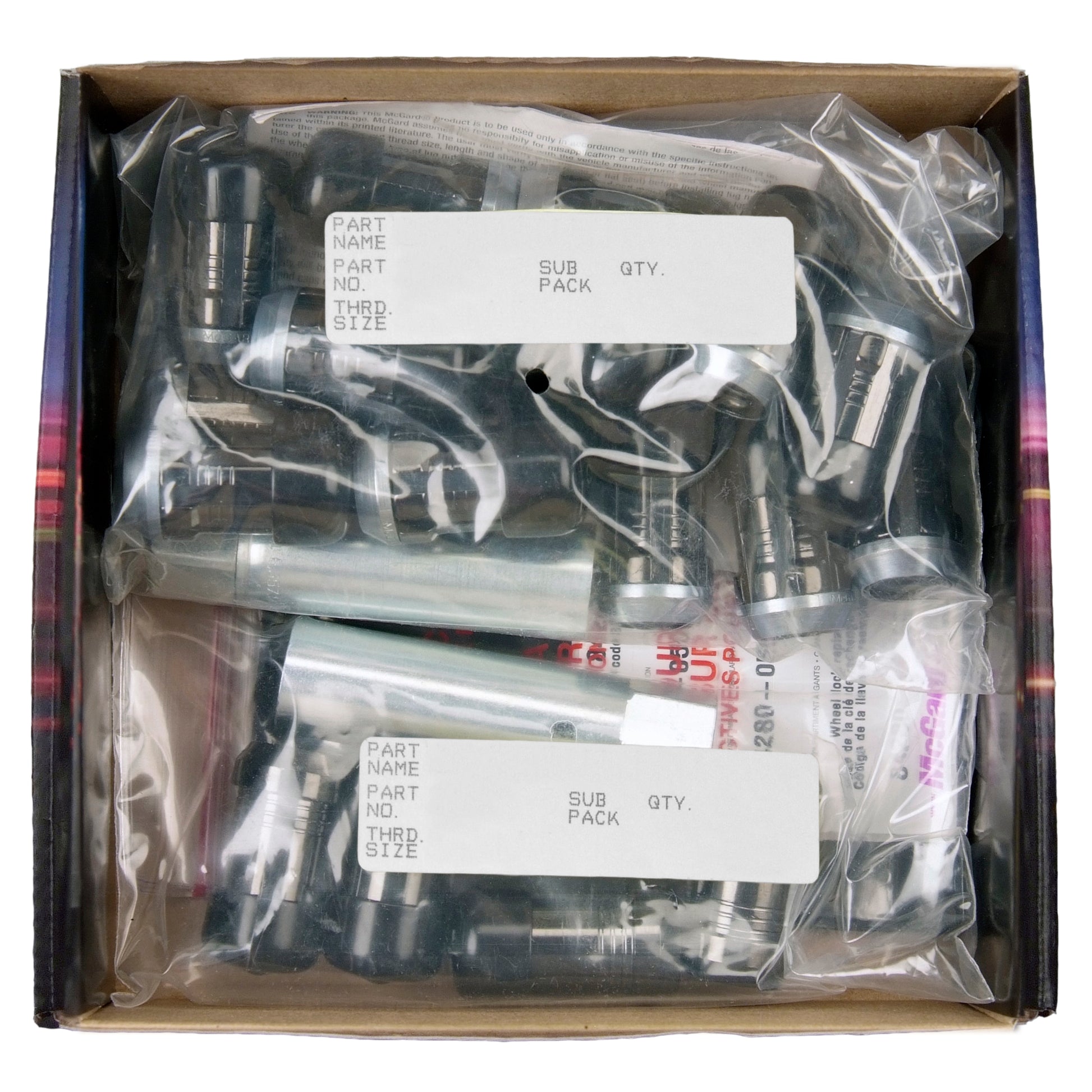 Black SplineDrive 5 Lug Wheel Installation Kit (M14 x 1.5 Thread Size); Set of 16 Lug Nuts, 1 Installation Tool, 4 Wheel Locks, 1 Key & Key Storage Pouch McGard
