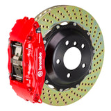 Brembo 01-07 C-Class Front GT BBK 4 Piston Cast 2pc 332x32 2pc Rotor Drilled-Red