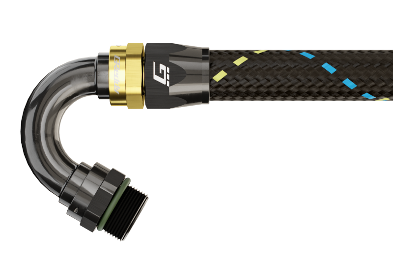GReddy AN12 150 DEGREE ORB MALE BLACK/GOLD ANODIZED