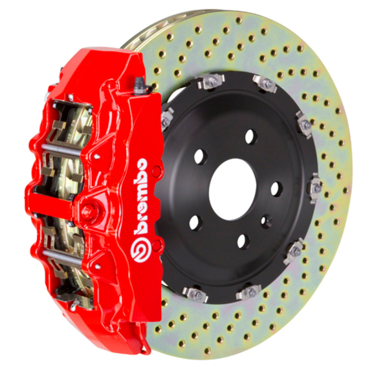 Brembo 17-23 BMW 530i/530i xDrive Front GT BBK 6 Piston Cast 394x36 2pc Rotor Drilled - Red 1VE.9202A2
