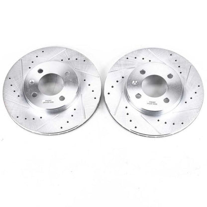 Power Stop 95-02 Volkswagen Cabrio Front Evolution Drilled & Slotted Rotors - Pair PowerStop