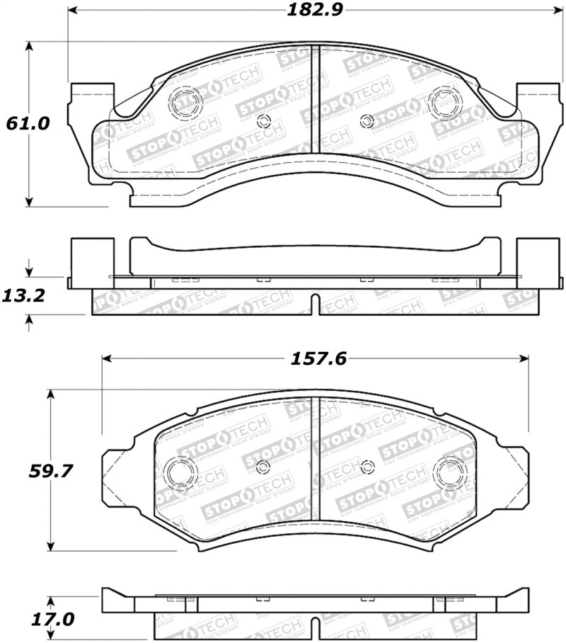 StopTech Premium Ceramic Brake Pads - 308.03750