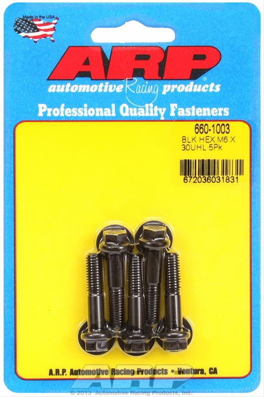ARP M6 X 1.00 X 30 Hex Black Oxide Bolts 660-1003