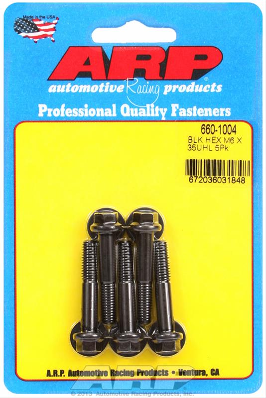 ARP M6 x 1.00 x 35 Hex Black Oxide Hex Bolts (5/pkg) 660-1004