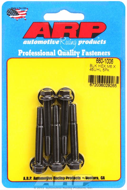 ARP M6 x 1.00 x 45 Hex Black Oxide Bolts (5/pkg)