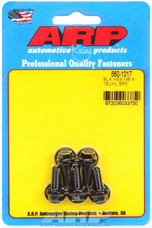 ARP M6 x 1.00 x 16 Black Oxide Hex Bolts (5/pkg) - 660-1017