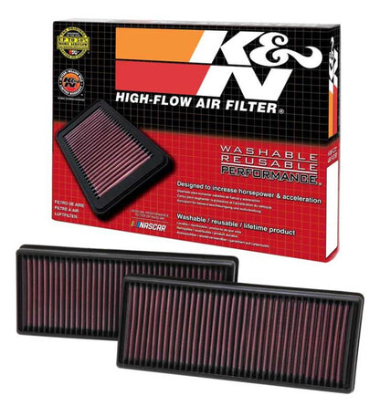 K&N Replacement Air Filter 12.563in O/S Length x 5.25in O/S Width x 1.625in H (Inc 2 Filters) K&N Engineering