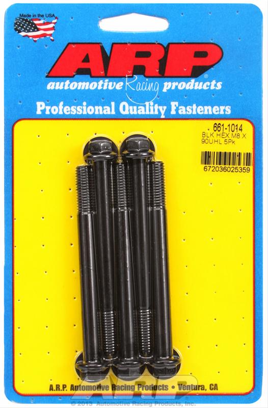ARP M8 X 1.25 X 90 Hex Black Oxide Bolts 661-1014