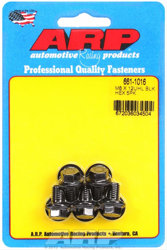 ARP M8 x 1.25 x 12 Hex Black Oxide Bolts (5/pkg)