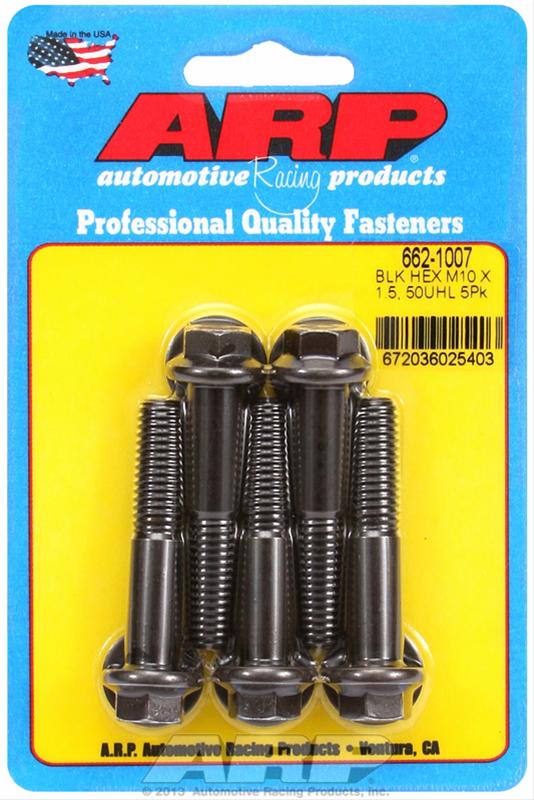 ARP M10  x 1.50 x 50 Hex Black Oxide Bolts (5/pkg)