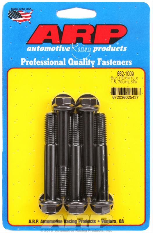 ARP M10 x 1.50 x 70 Hex Black Oxide Bolts (5/pkg)