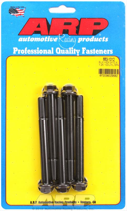 ARP M10 x 1.25 x 100 Hex Black Oxide Bolts (5/pkg)