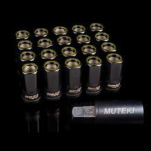 Load image into Gallery viewer, Wheel Mate Muteki HR50 Open End Lug Nuts - Black w/ Yellow Ring 14x1.50