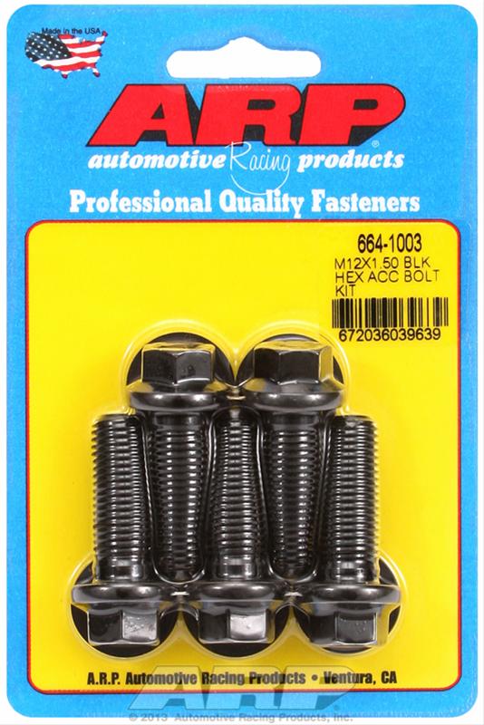 ARP M12 x 1.5 x 35 Hex Black Oxide Bolts (5/pkg)