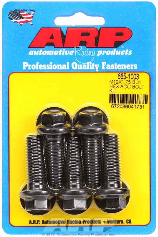 ARP M12 x 1.75 x 35 Hex Black Oxide Bolts (5/pkg)