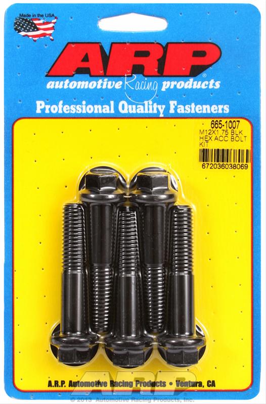 ARP M12 x 1.75 x 60 Hex Black Oxide Bolts (5/pkg)