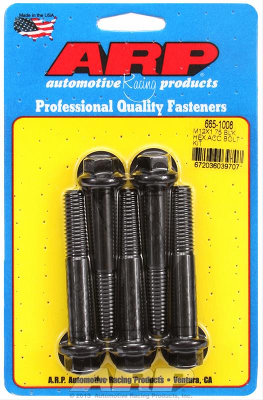 ARP M12 x 1.75 x 70 Hex Black Oxide Bolts (5/pkg)