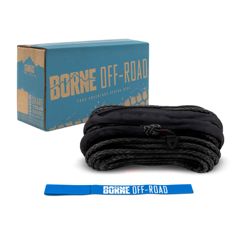 Borne Off-Road Synthetic Rope - 3/8in x 85ft - Black