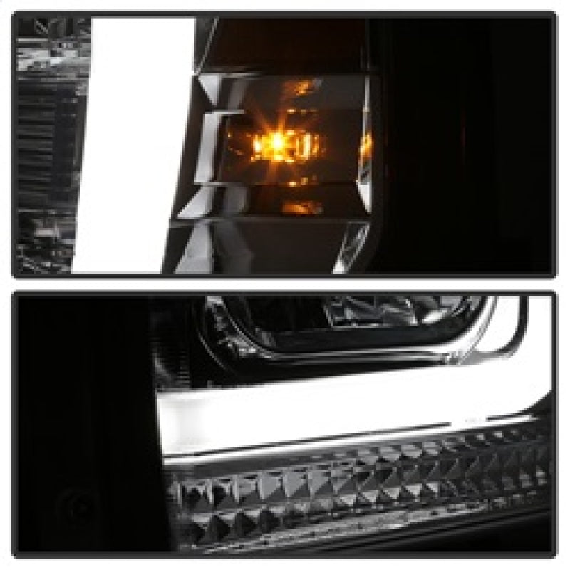 Spyder 08-10 Ford F-250 Super Duty V2 Light Bar DRL Projector Headlights - Chrm (PRO-YD-FS08V2-LB-C) SPYDER