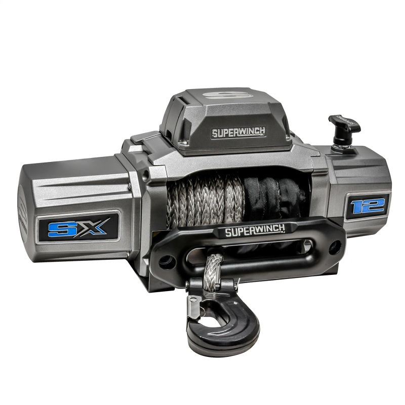 Superwinch 12000 LBS 12 VDC 3/8in x 80ft Synthetic Rope SX 12000SR Winch - Graphite Superwinch