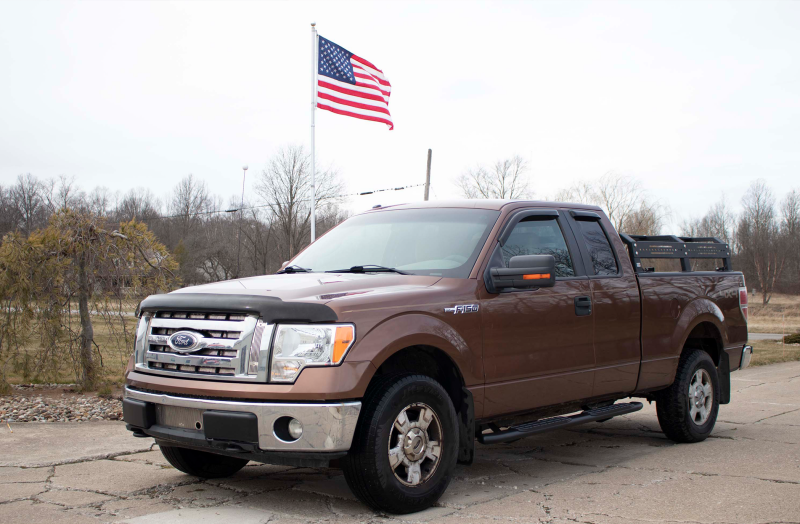 Fishbone Offroad 09-14 Ford F150 Extended Super Cab Oval Side Steps - Black Textured Fishbone Offroad