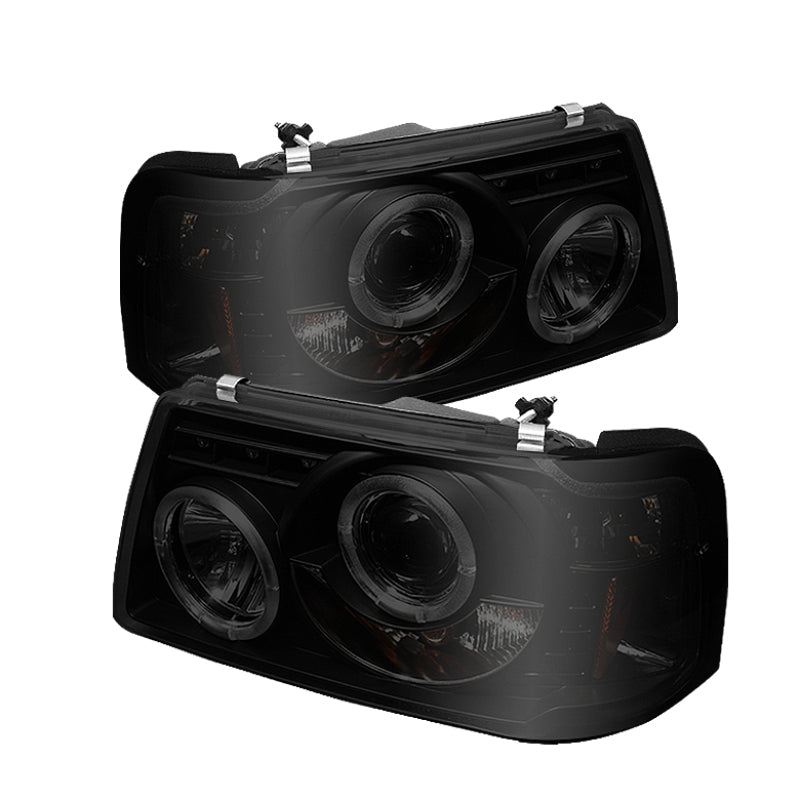 Spyder Ford Ranger 01-11 1PC Projector Headlights LED Halo LED Blk Smke PRO-YD-FR01-1PC-HL-BSM SPYDER