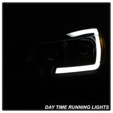 Load image into Gallery viewer, xTune 13-15 Nissan Sentra DRL LED Light Bar Proj Halogen Headlights - Blk Smoke (PRO-JH-NS13-LB-BSM)