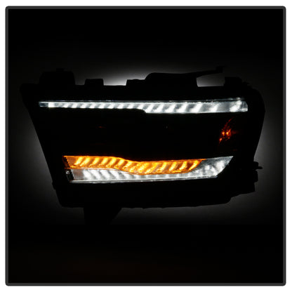 Spyder Dodge Ram 19-20 Halogen Model Projector Headlights Chrome PRO-YD-DR19HALSI-SEQ-BK SPYDER