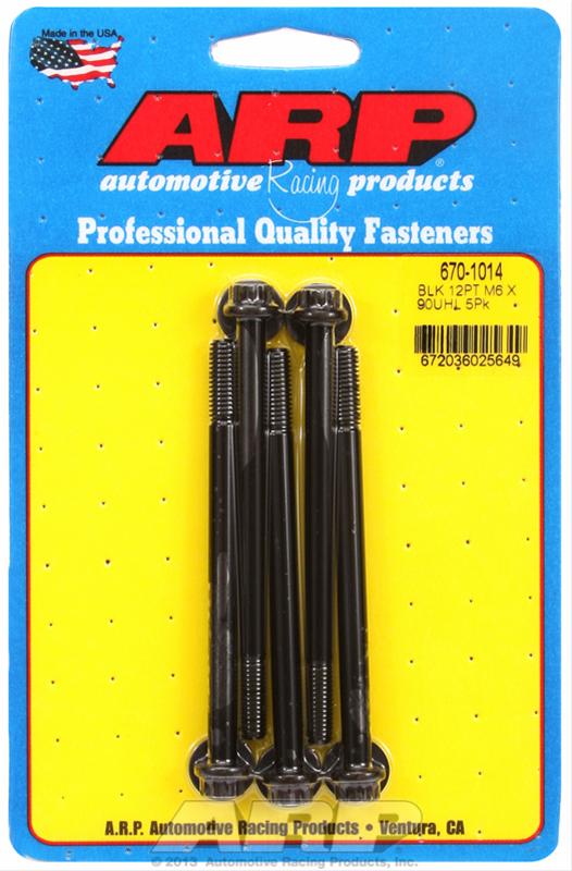 ARP M6 x 1.00 x 90 12pt Black Oxide Bolts (5/pkg)