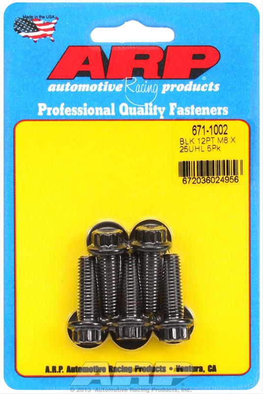 ARP M8 x 1.25 x 30 12pt Black Oxide Bolts (5/pkg)