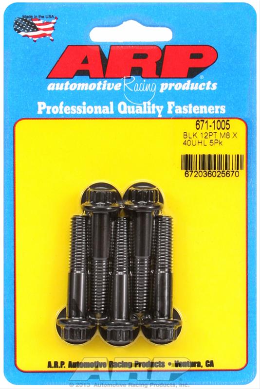 ARP M8 x 1.25 x 40 12pt Black Oxide Bolts (5/pkg)
