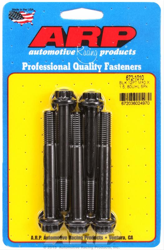 ARP M10 x 1.50 x 80mm 12pt Black Oxide Bolts (5/pkg)