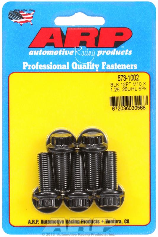 ARP M10 x 1.25 x 25 12pt Black Oxide Bolts (5/pkg)