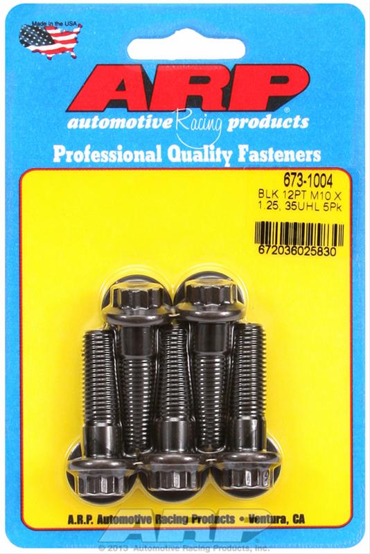 ARP M10 x 1.25 x 35 12pt Black Oxide Bolts (5/pkg) 673-1004