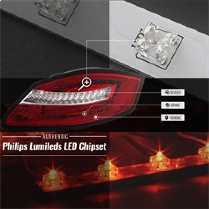 Spyder Porsche 987 Cayman 06-08 / Boxster 05-08 LED Tail Lights - Red Clear ALT-YD-P98705-LED-RC SPYDER