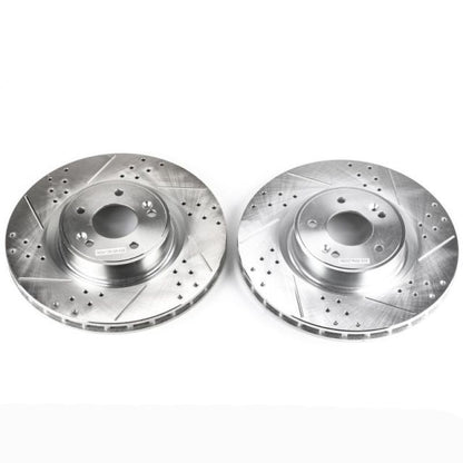 Power Stop 10-16 Hyundai Genesis Coupe Front Evolution Drilled & Slotted Rotors - Pair PowerStop
