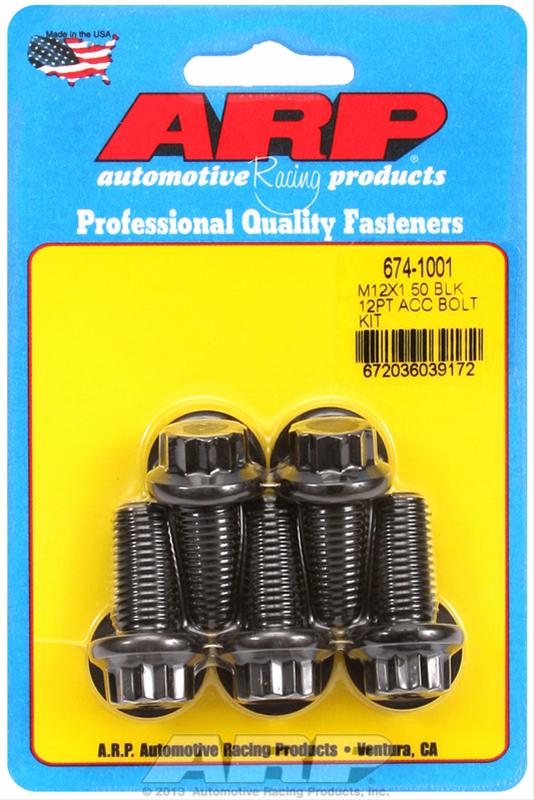 ARP M12 x 1.50 x 25 12pt Black Oxide Bolts (5/pkg)