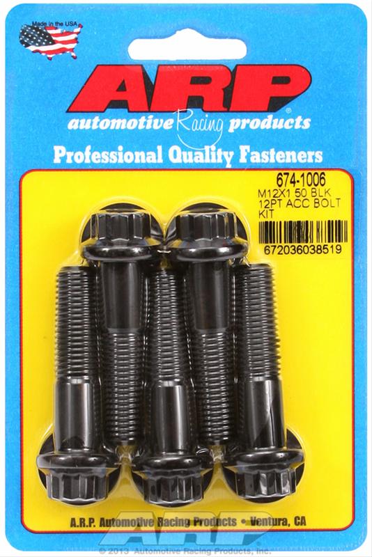 ARP M12 x 1.50 x 50 12pt Black Oxide Bolts (5/pkg)