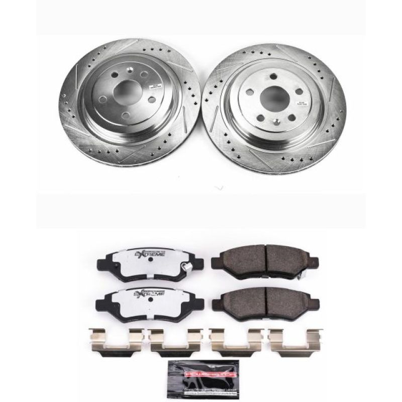 Power Stop 08-14 Cadillac CTS Rear Z26 Street Warrior Brake Kit PowerStop