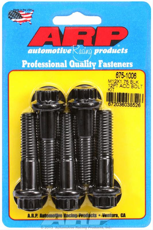 ARP M12 x 1.75 x 50 12pt Black Oxide Bolts (5/pkg)