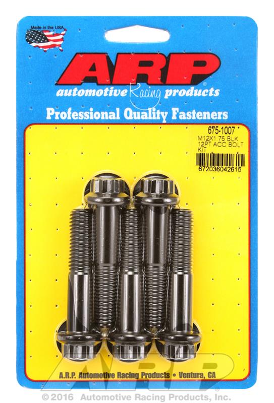 ARP M12 x 1.75 x 60 12pt Black Oxide Bolts (5/pkg) 675-1007