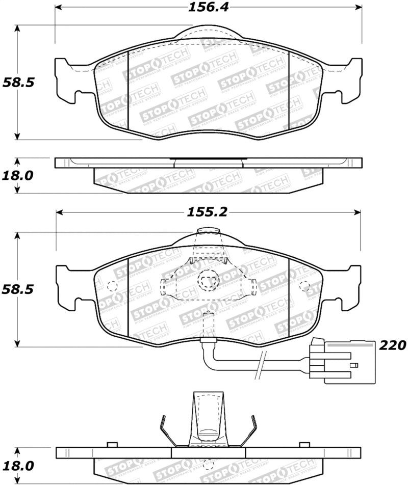 StopTech Premium Ceramic Brake Pads - 308.08010