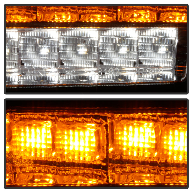 Spyder Jeep Wrangler 2018-2019 (Halogen Model Only) LED Front Bumper Lights - Seq. Signal - Chrome SPYDER